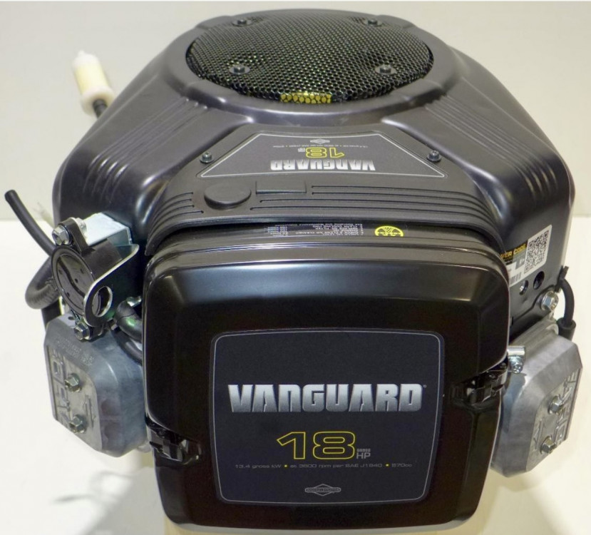 Schwarzer Vanguard 18 PS Benzinmotor von Briggs & Stratton mit Luftkühlung und kompaktem Design